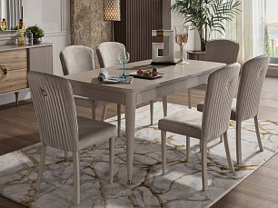 Столовая Санвито комплект: обеденный стол + стулья (6шт.), выставочный образец