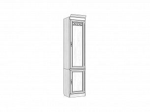 Оскар книжный шкаф 1 дверный ММ-218-122 белая эмаль с патиной