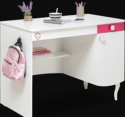 Письменный стол малый Якут белый + розовый