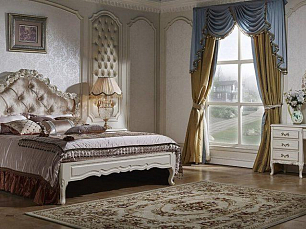 Кровать Виттория 160х200 белый+жемчуг
