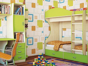 Спальня Комби детская МН-211 комплект: шкаф 2 дверный МН-211-16 + кровать МН-211-09 + комод МН-211-24