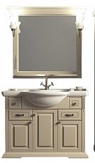 Комплект для ванной комнаты Модена 120: тумба+умывальник+зеркало слоновая кость(протир)