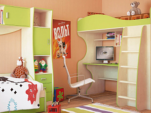 Спальня Комби детская МН-211 комплект: шкаф 2 дверный МН-211-16 + кровать МН-211-02 + комод МН-211-24