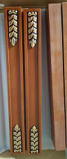 Столовая Мадлен комплект: витрина 4 дверная + буфет с зеркалом + стол обеденный 240/280х120 + 4 стула + 2 стула с подлокотниками