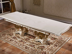 Столовая Венеция К комплект: стол обеденный 240/280/320х120  + 4 стула + 2 стула с подлокотниками + витрина 3 дверная + буфет с зеркалом