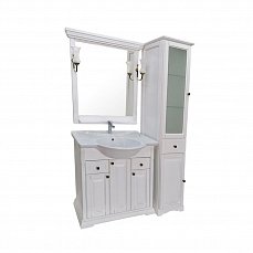 Комплект для ванной комнаты Модена 120: тумба+умывальник+зеркало белый (протир)