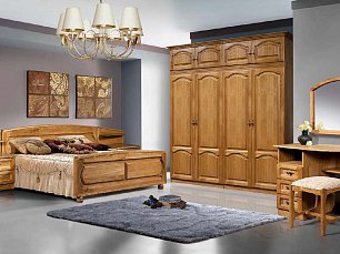 Спальня Купава-2 комплект: кровать 160х200 + тумбы прикроватные + комод + стол туалетный + зеркало + пуф + шкаф 2 дверный с зеркалом ГМ8422-01 + шкаф 2 дверный с зеркалом ГМ 8423-01 P-43
