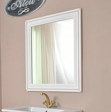 Зеркало для ванной Валери 80 белый с золотом