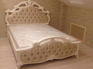 Спальня Лоренцо комплект: кровать 180х200 + тумба прикроватная 2шт+комод с зеркалом+ шкаф 4 верный с зеркалом без пуфа