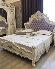Кровать Венеция Классик АРД 160х200 ЛФ крем глянец (латофлекс)