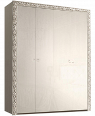 Шкаф Тиффани Премиум 4 дверный без зеркал ТФШ2/4(П) серебро глянец