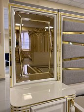 Спальня Этро Голд комплект: кровать 180х200 + 2 тумбы прикроватные + комод с зеркалом + шкаф 6 дверный с зеркалом