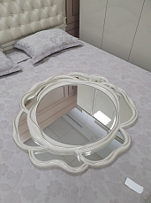 Спальня Пенелопа комплект: кровать 180х200 с мягким изголовьем + 2 тумбы прикроватные + комод с зеркалом + шкаф 6 дверный + пуф