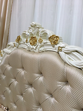 Кровать белая Бьянка К 180х200 с цветками
