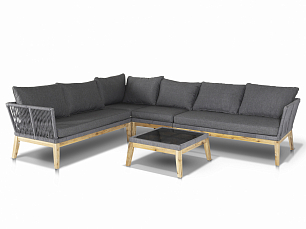 Барселона комплект: диван модульный + стол кофейный иск.ротанг