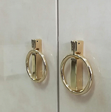 Шкаф Римини Соло 5 дверный с зеркалом беж+золото лак глянец РМШ1/5(s)