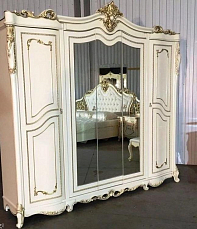Шкаф Джоконда Люкс АРД 5 дверный с зеркалом крем глянец