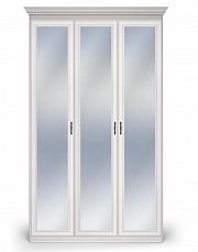 Шкаф Неаполь 3 дверный с зеркалом №2 ясень анкор светлый (патина серебро)