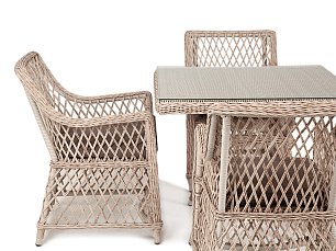Комплект Айриш: стол обеденный 90х90 + 4 кресла бежевый