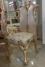 Столовая Шейх комплект: витрина 2 дверная + буфет с зеркалом + стол обеденный 300х140 + 6 стульев беж