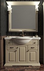 Комплект для ванной комнаты Модена 85:тумба+умывальник+зеркало слоновая кость (протир)