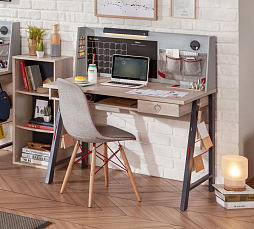 Письменный стол с надстройкой малый Трио светлый дуб