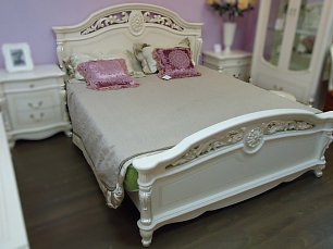 Кровать Афина 160х200 белая с жемчугом