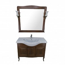 Комплект для ванной комнаты Верона 120: тумба+умывальник+зеркало  светлый орех