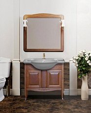 Комплект для ванной комнаты Верона 120: тумба+умывальник+зеркало  светлый орех