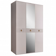 Шкаф Римини Соло 3 дверный с зеркалом РМШ1/3(s) беж+золото лак глянец
