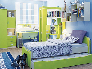 Спальня Комби детская МН-211 комплект: шкаф 2 дверный МН-211-16 + кровать МН-211-09 + комод МН-211-24