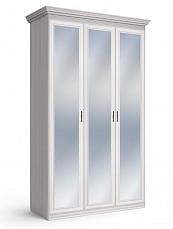 Шкаф Неаполь 3 дверный с зеркалом №2 ясень анкор светлый (патина серебро)