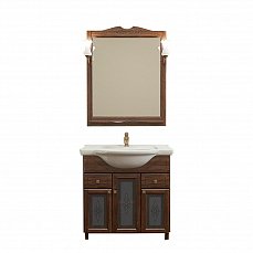 Комплект для ванной комнаты Римини 75: тумба+умывальник+зеркало светлый орех