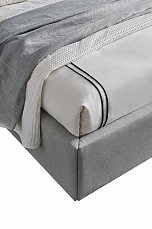 Кровать ЕСФ 1726 180х200 с мягким изголовьем, подъемным механизмом и ящиком для белья серый