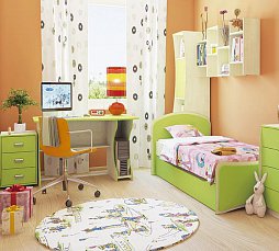 Спальня Комби МН-211 детская комплект: стеллаж МН-211-20 + кровать МН-211-09 + комод МН-211-24