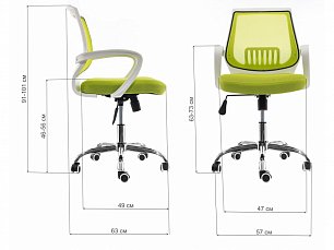 Компьютерное кресло Ergoplus белое / зеленое