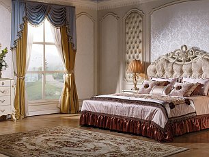Спальня Шанель К комплект: кровать 180х200 + 2 тумбы прикроватные + комод с зеркалом + шкаф 4 дверный