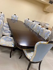 Столовая Софа PMT03/PMC10 комплект: стол обеденный 300х100 + 10 стульев