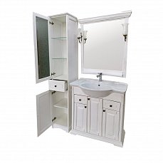 Комплект для ванной комнаты Модена 95:тумба+умывальник+зеркало белый (протир)