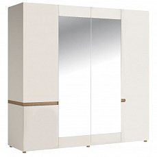 Шкаф Линате 4 дверный с зеркалом 4D/TYP 23A глянец
