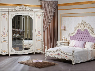 Кровать Венеция Классик АРД 160х200 крем глянец