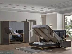 Кровать Карлино 150х200 с мягким изголовьем и подъемным механизмом глянец