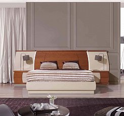 Спальня Флай 772 IDC комплект: кровать 160х200 + 2 тумбы прикроватные + комод + зеркало