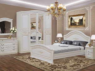 Спальня Лорена АРСТ Тумба прикроватная+кровать+комод+шкаф+зеркало