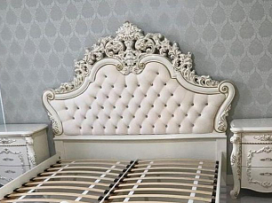 Кровать Венеция Стайл АРД 160х200 крем глянец