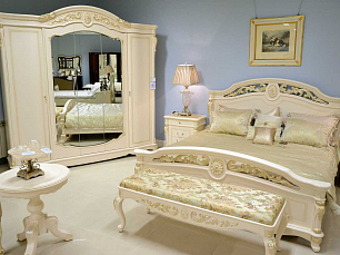 Спальня Афина белая с золотом