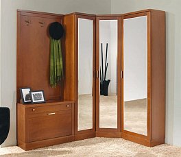 Шкаф Панамар (Panamar) 1 дверный с зеркалом в прихожую 435.040 орех/вишня