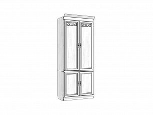 Оскар книжный шкаф 2 дверный ММ-218-320 белая эмаль с патиной