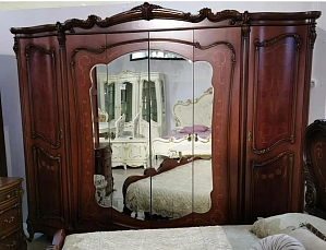 Шкаф Роял 6 дверный с зеркалом орех