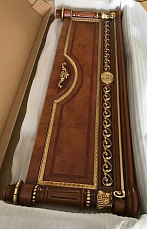 Кровать Атанасия 180х200 с мягким изголовьем орех